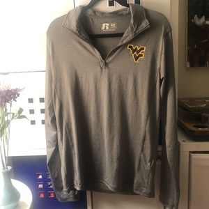 Quarter-zip long sleeve WVU athletic shirt